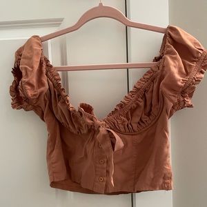 pacsun kendal and kylie puff sleeve crop top